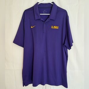 Nike Men's Purple and Gold Polo Shirt